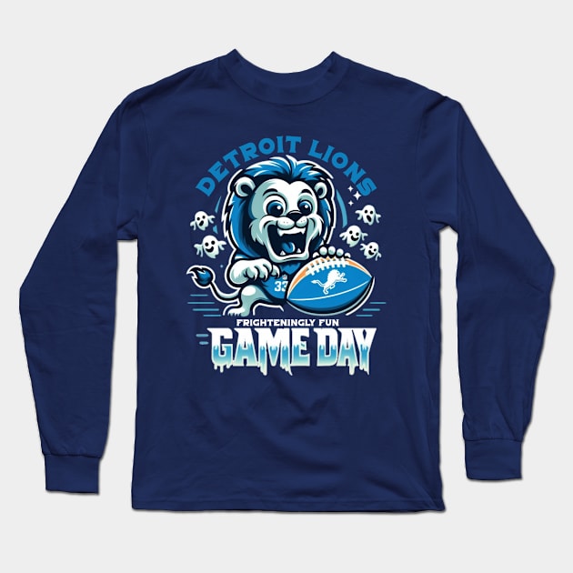 detroit lions horror Long Sleeve T-Shirt by AOAOCreation